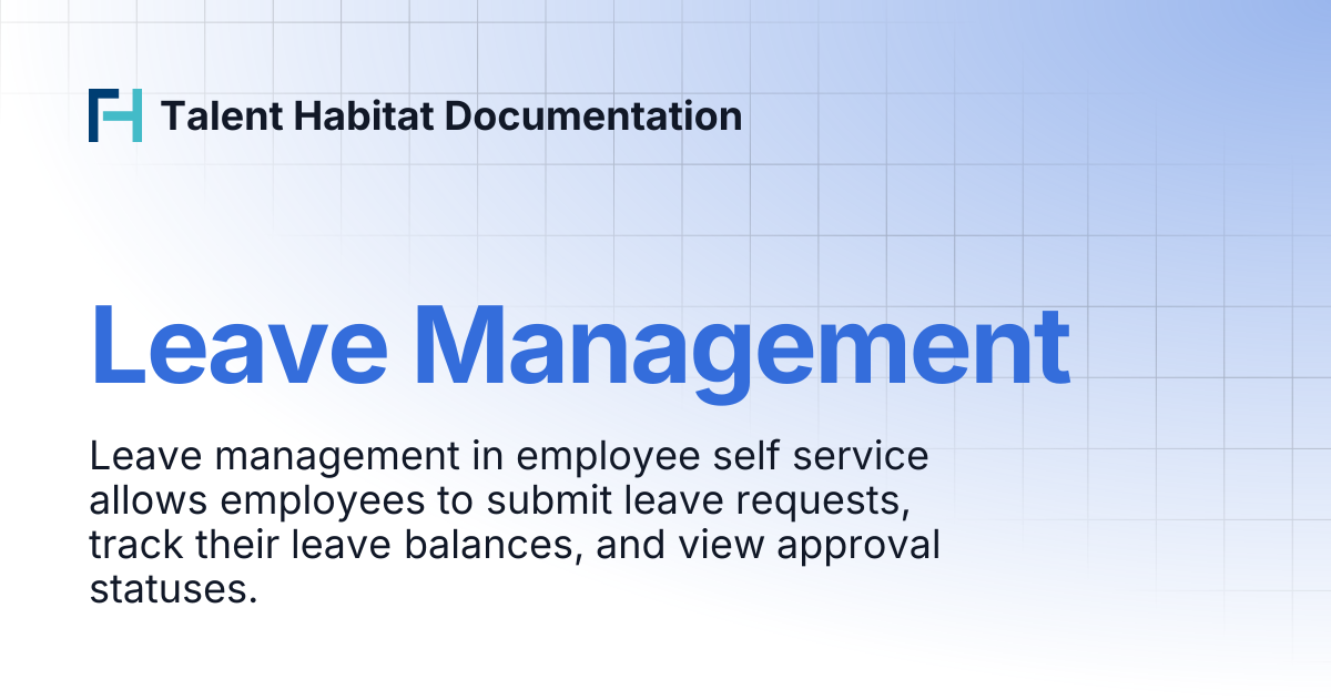 Leave Management | Talent Habitat Documentation